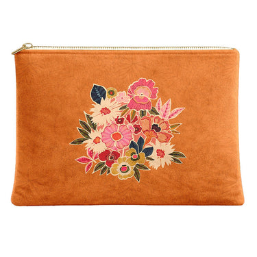 Pochette Velours 19x28 cm KIMIKO mandarine