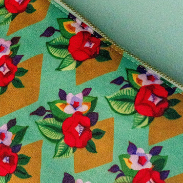 Pochette velours Suzie vert