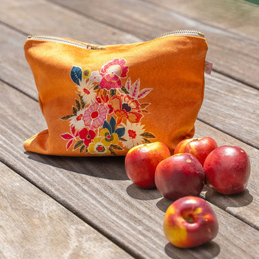 Pochette Velours 19x28 cm KIMIKO mandarine
